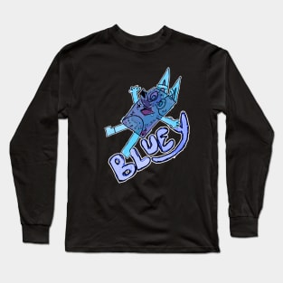 Handmade Design Blue 90s Long Sleeve T-Shirt